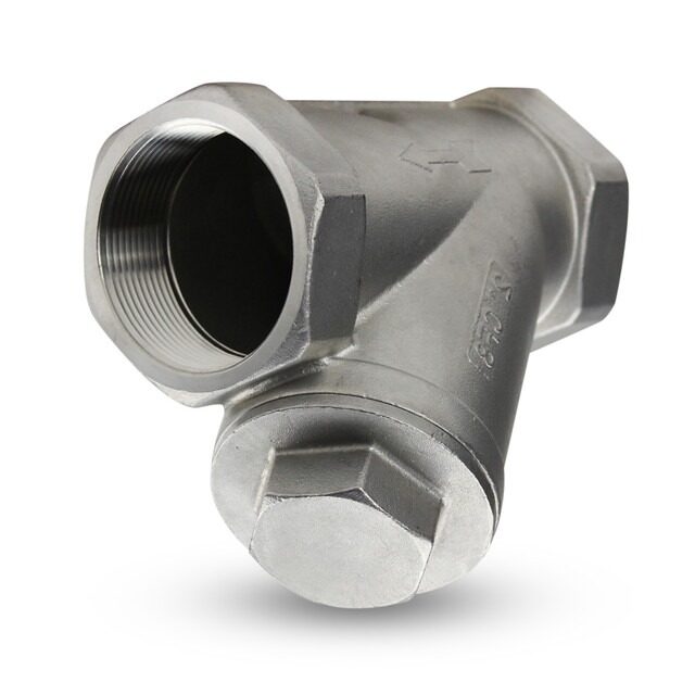 Atlantic valves stainless steel y-strainer or wye strainer against a white background