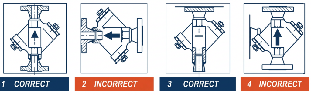Upstream Y-strainer